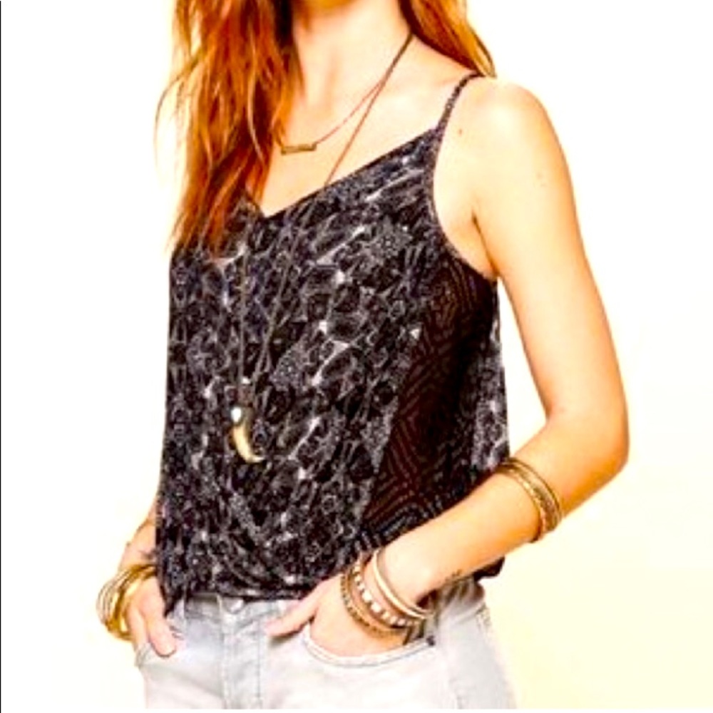 Free People Miles Away Cropped Strappy Boho Tank